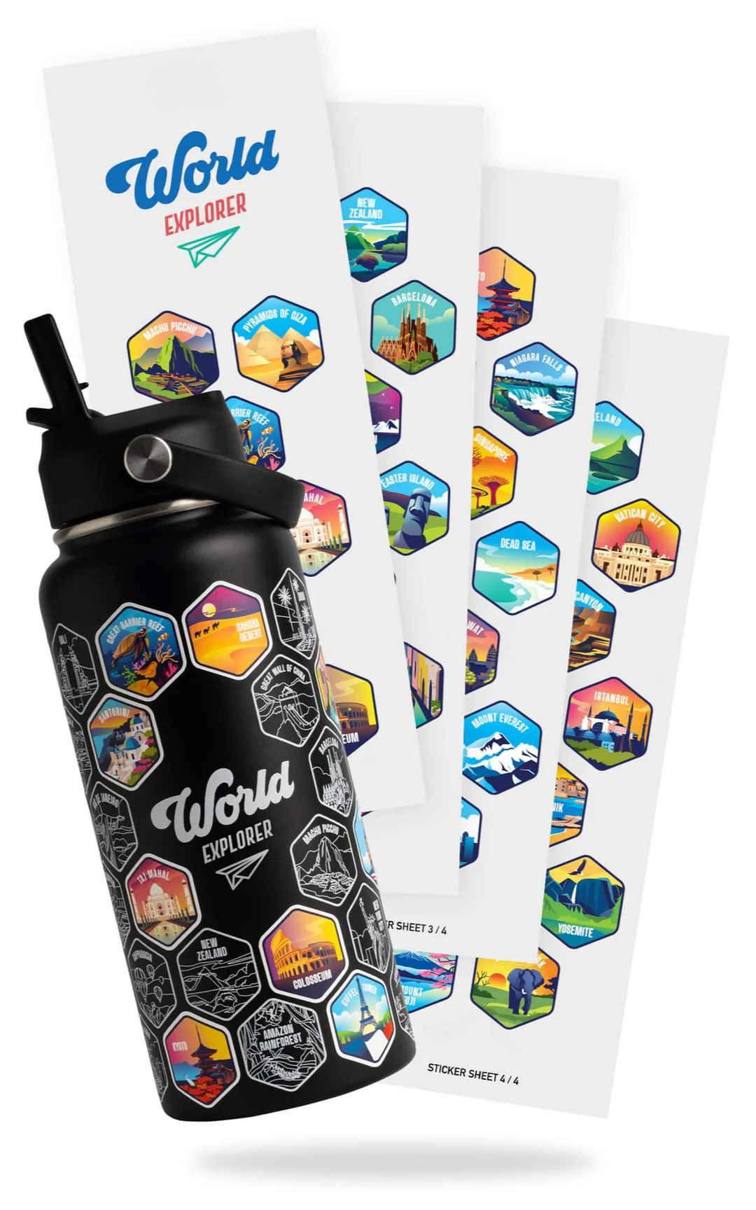 HydraT – World Explorer Bottle + Stickers