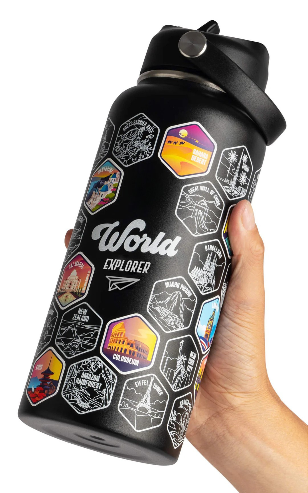 HydraT – World Explorer Bottle + Stickers