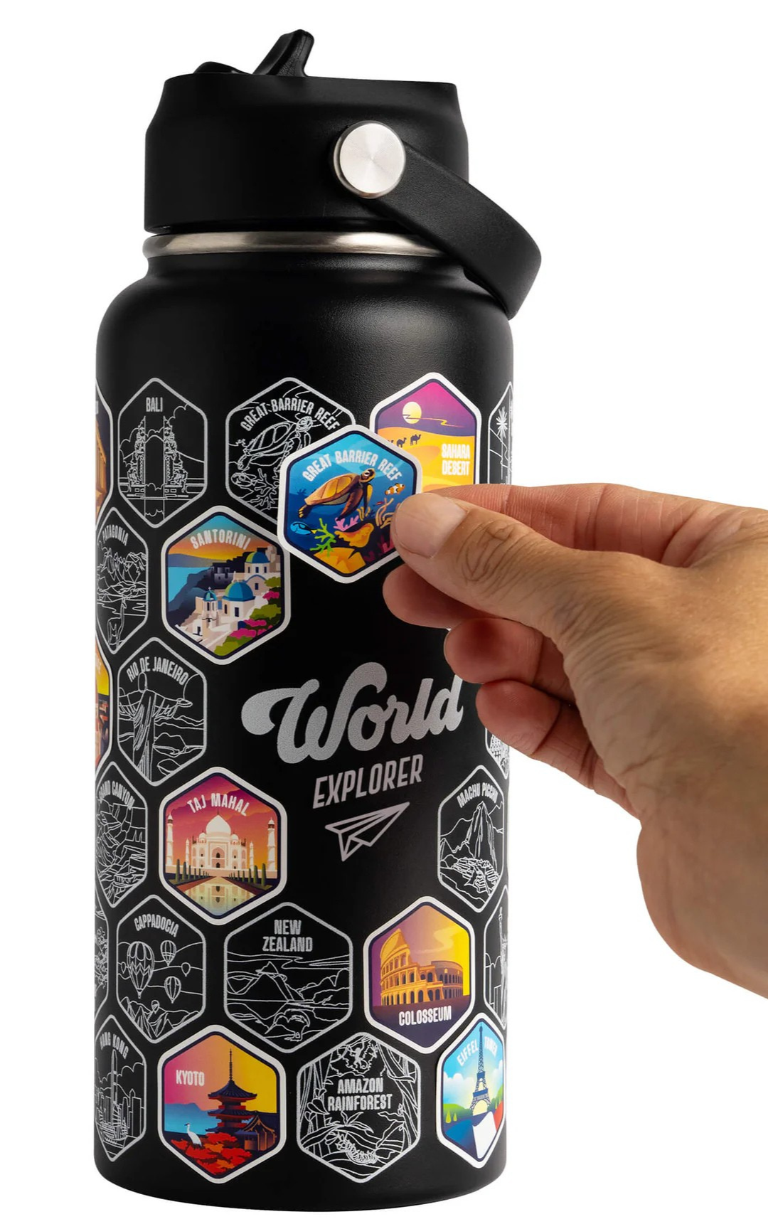 HydraT – World Explorer Bottle + Stickers