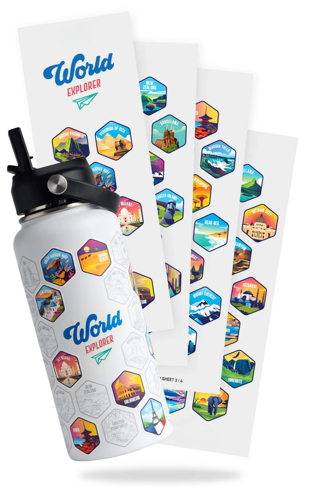 HydraT – World Explorer Bottle + Stickers