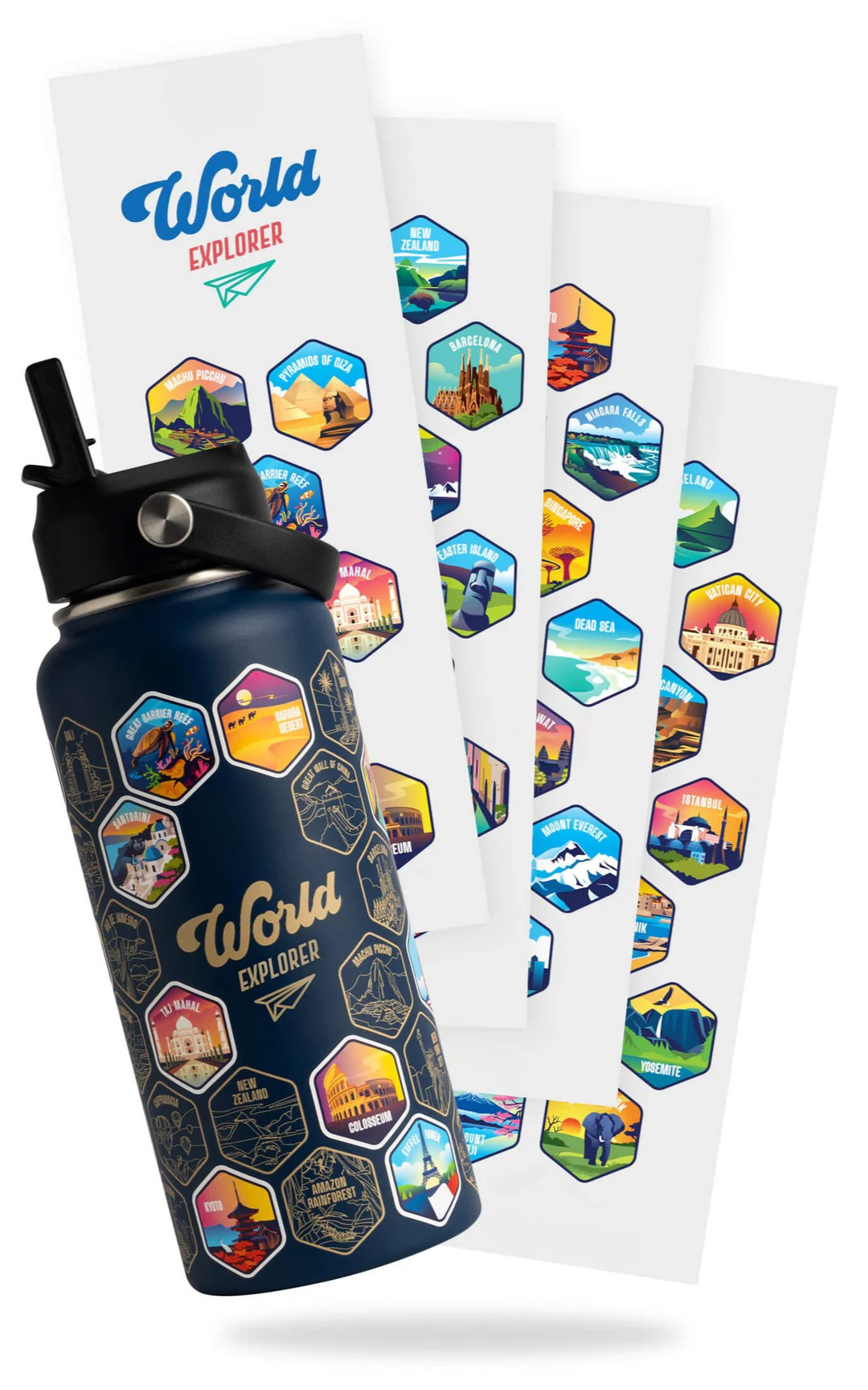 HydraT – World Explorer Bottle + Stickers
